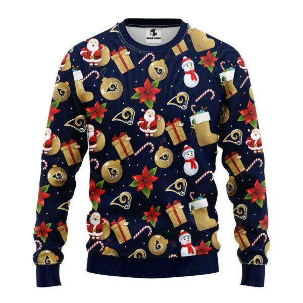 Los Angeles Rams Santa Claus Snowman Ugly Sweater Christmas