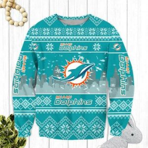 Miami Dolphins Big Logo Ugly Christmas Sweater