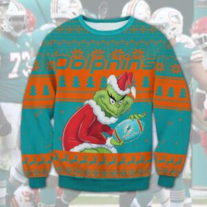 Miami Dolphins Grinch Stolen Christmas Sweater