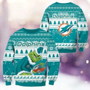 Miami Dolphins Grinch Stolen Ugly Christmas Sweater