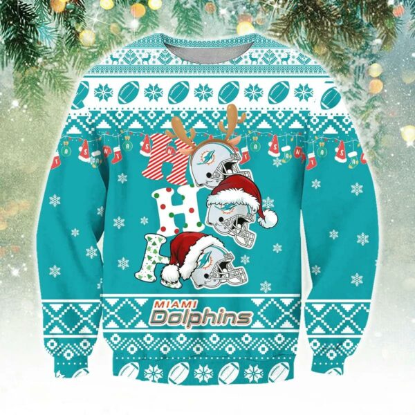 Miami Dolphins Ho Ho Ho Ugly Christmas Sweater