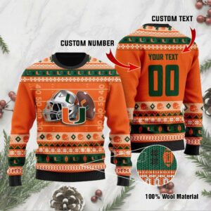 Miami Hurricanes Custom Ugly Christmas Sweater