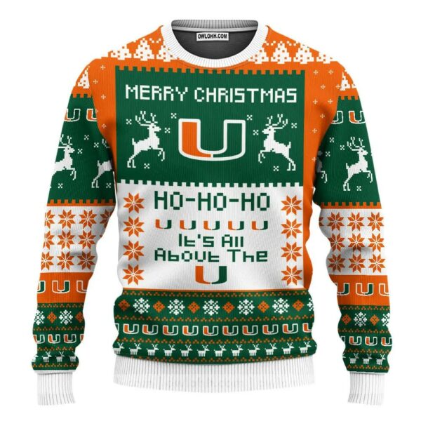 Miami Hurricanes Merry Christmas Ugly Christmas Sweater