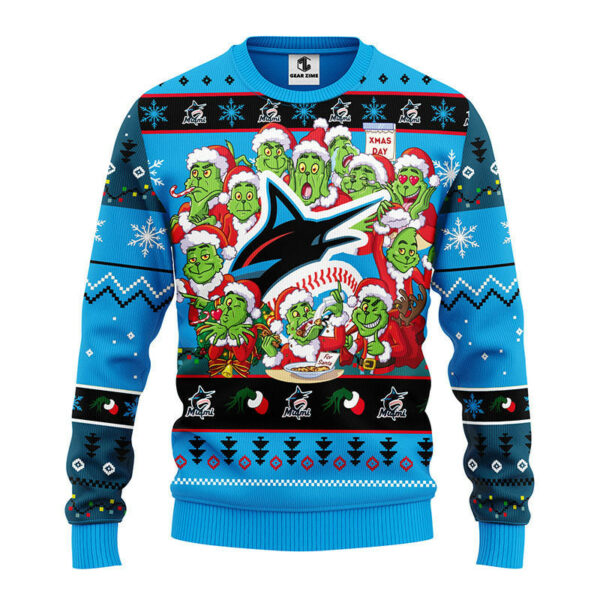 Miami Marlins 12 Grinch Xmas Day Ugly Christmas Sweater Grinch Xmas Sweater 1.jpeg