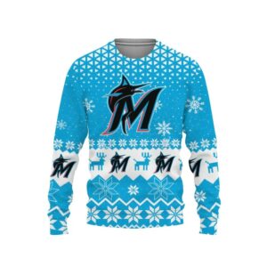 Miami Marlins Big Logo Ugly Christmas Sweater