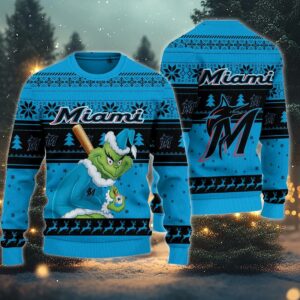 Miami Marlins Grinch Stolen Ugly Christmas Sweater