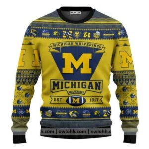 Michigan Wolverines Football Team Custom Ugly Christmas Sweater 1