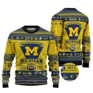 Michigan Wolverines Football Team Custom Ugly Christmas Sweater 1