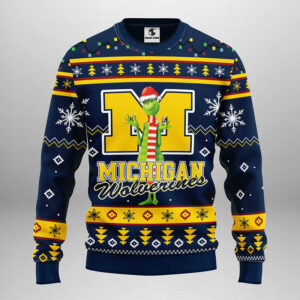 Michigan Wolverines Funny Grinch Ugly Christmas Sweater 1.jpeg