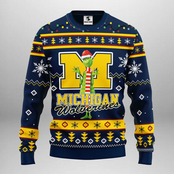 Michigan Wolverines Funny Grinch Ugly Christmas Sweater 1.jpeg