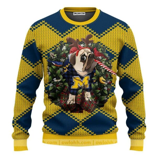 Michigan Wolverines Pub Dog Ugly Christmas Sweater