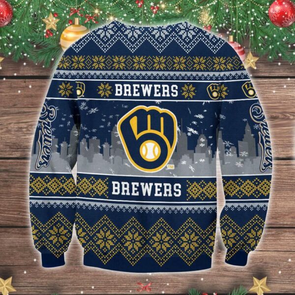 Milwaukee Brewers Big Logo Ugly Christmas Sweater