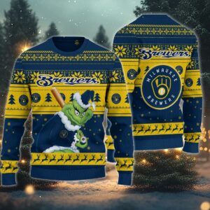 Milwaukee Brewers Grinch Stolen Ugly Christmas Sweater