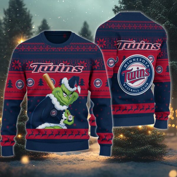 Minnesota Twins Grinch Stolen Ugly Christmas Sweater