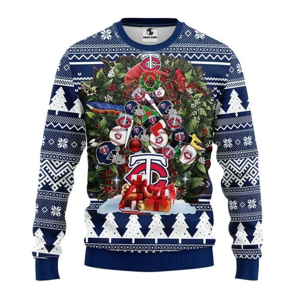 Minnesota Twins Tree Christmas Ugly Sweater