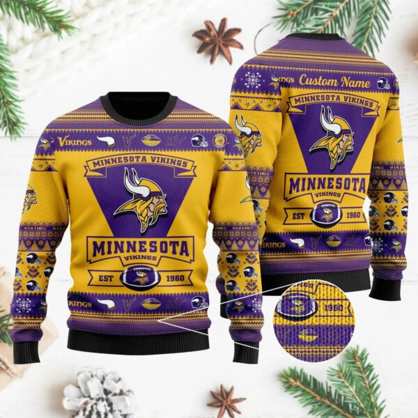 Minnesota Vikings Custom Name Personalized Ugly Christmas Sweater 1.jpg