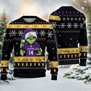 Minnesota Vikings Grinch Custom Ugly Chrismas Sweater