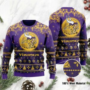 Minnesota Vikings Santa Claus In The Moon Ugly Christmas Sweater 1.jpg