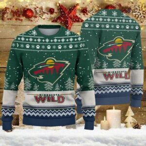 Minnesota Wild Big Logo Ugly Christmas Sweater