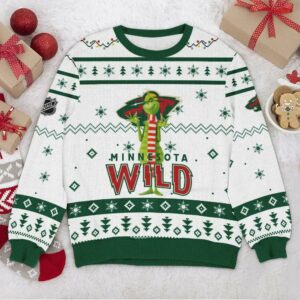 Minnesota Wild NHL Grinch Ugly Christmas Sweater