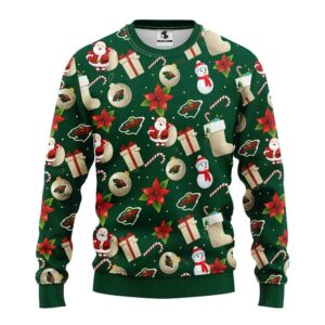 Minnesota Wild Santa Claus Snowman Ugly Christmas Sweater