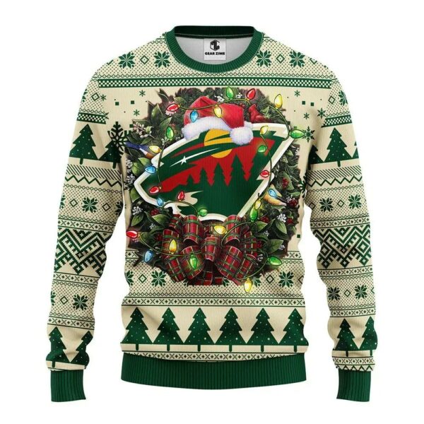 Minnesota Wild Santa Hat Ugly Christmas Sweater