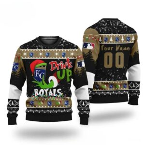 Mlb Grinch Drink Up Kansas City Royals Custom Ugly Christmas Sweater