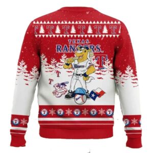 Mlb Texas Rangers Captain Mascot Ugly Christmas Sweater 2