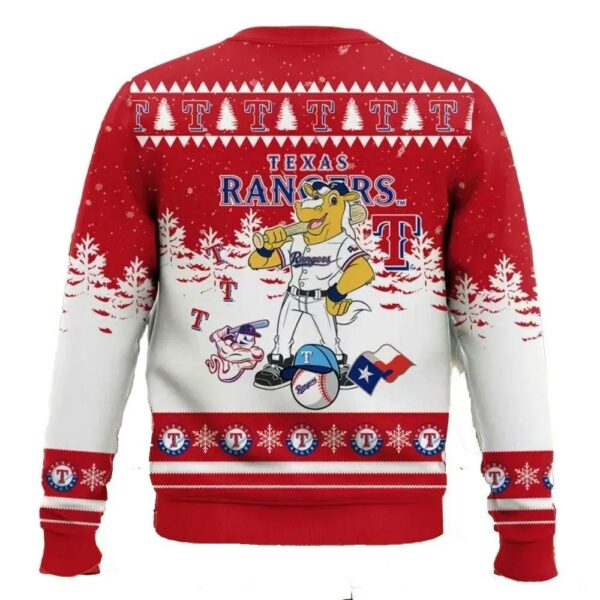 Mlb Texas Rangers Captain Mascot Ugly Christmas Sweater 2