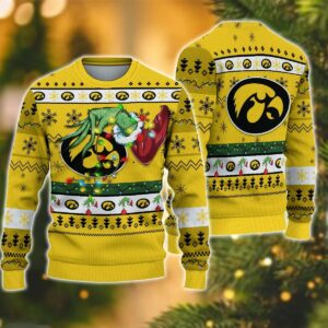 NCAA Iowa Hawkeyes Grinch Ugly Christmas Sweater