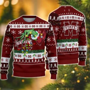 NCAA Mississippi State Bulldogs Grinch Ugly Christmas Sweater