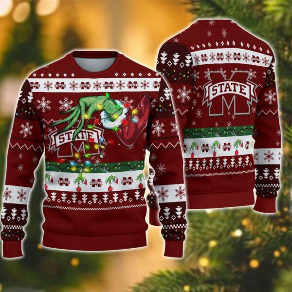 NCAA Mississippi State Bulldogs Grinch Ugly Christmas Sweater