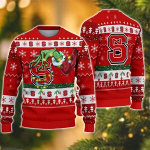 NCAA NC State Wolfpack Grinch Ugly Christmas Sweater