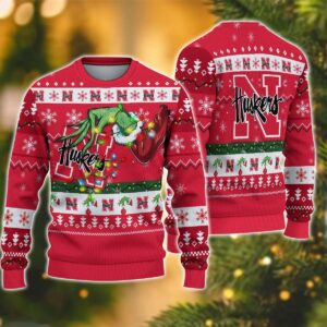 NCAA Nebraska Cornhuskers Grinch Ugly Christmas Sweater