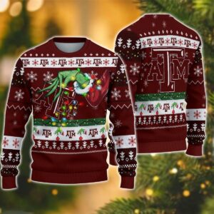 NCAA Texas A&M Aggies Grinch Ugly Christmas Sweater