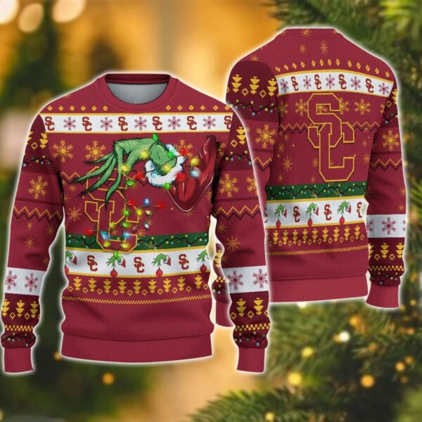 NCAA USC Trojans Grinch Ugly Christmas Sweater