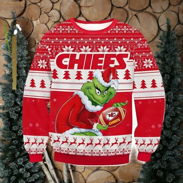 NFL Kansas City Chiefs Grinch Stolen Ugly Christmas Sweater