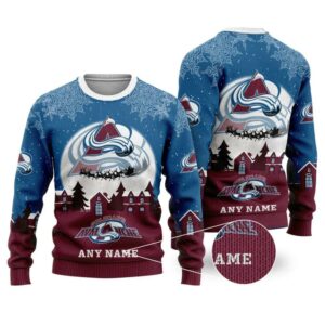 NHL Colorado Avalanche Personalized Name Ugly Christmas Sweater