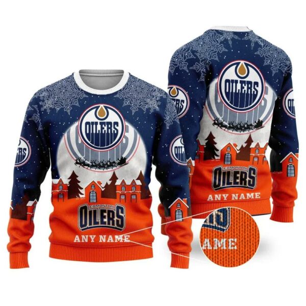 NHL Edmonton Oilers Personalized Name Ugly Christmas Sweater