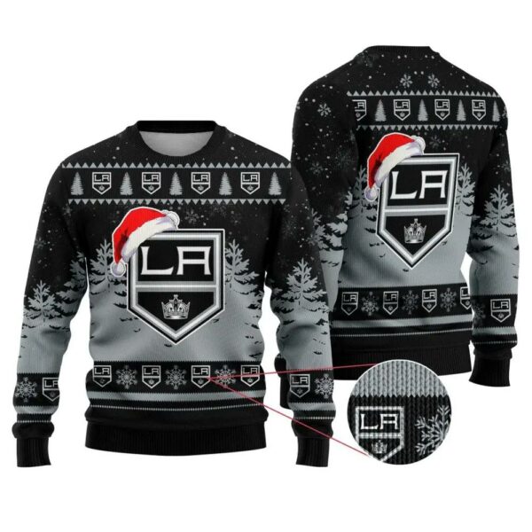 NHL Los Angeles Kings Santa Hat Ugly Christmas Sweater