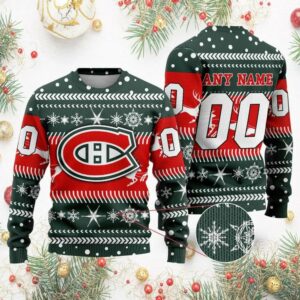 NHL Montreal Canadiens Personalized Name & Number Ugly Christmas Sweater