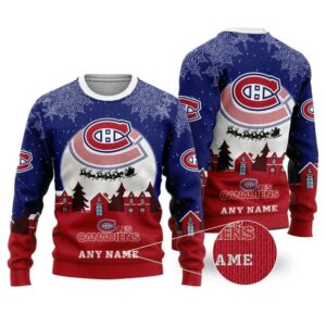 NHL Montreal Canadiens Personalized Name Ugly Christmas Sweater