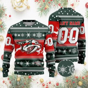 NHL Nashville Predators Personalized Name & Number Ugly Christmas Sweater