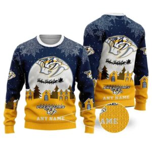 NHL Nashville Predators Personalized Name Ugly Christmas Sweater