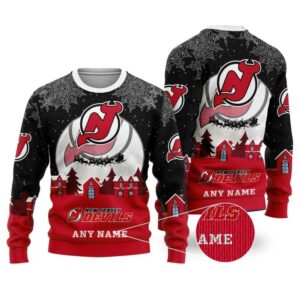 NHL New Jersey Devils Personalized Name Ugly Christmas Sweater