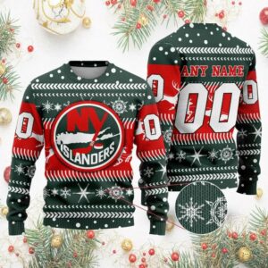 NHL New York Islanders Personalized Name & Number Ugly Christmas Sweater