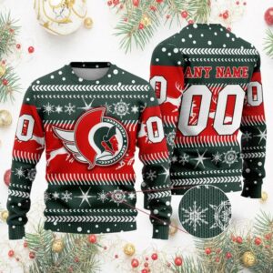 NHL Ottawa Senators Personalized Name & Number Ugly Christmas Sweater