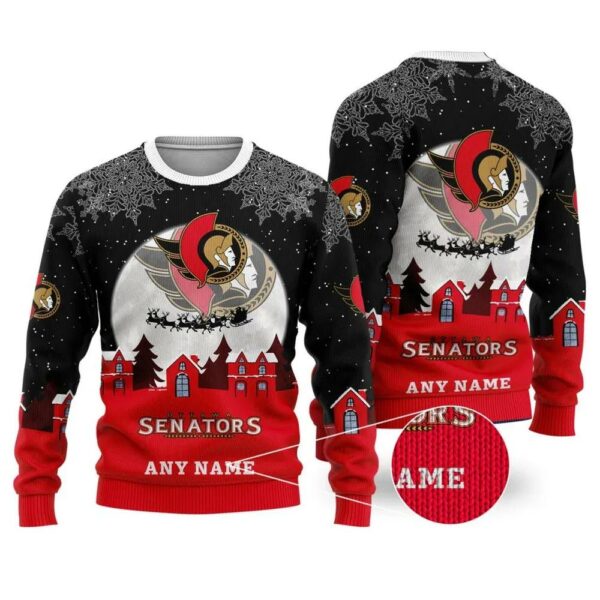 NHL Ottawa Senators Personalized Name Ugly Christmas Sweater