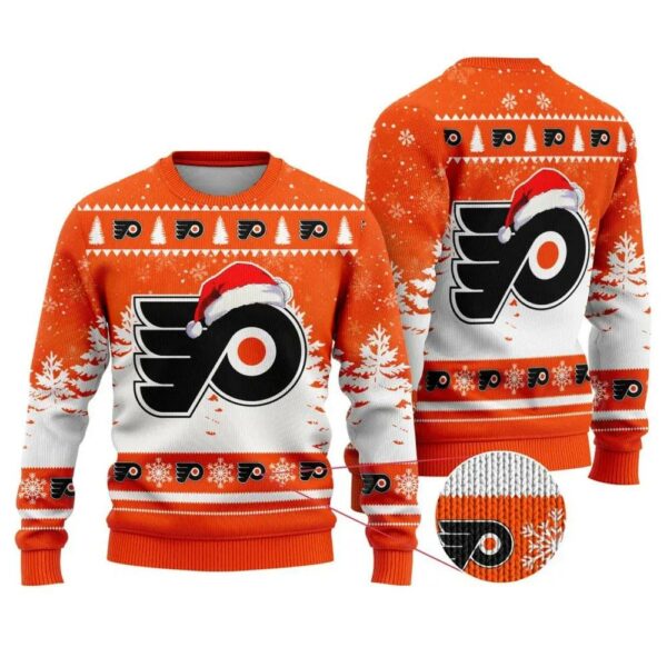 NHL Philadelphia Flyers Santa Hat Ugly Christmas Sweater