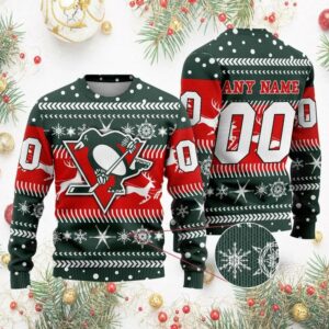 NHL Pittsburgh Penguins Personalized Name & Number Ugly Christmas Sweater